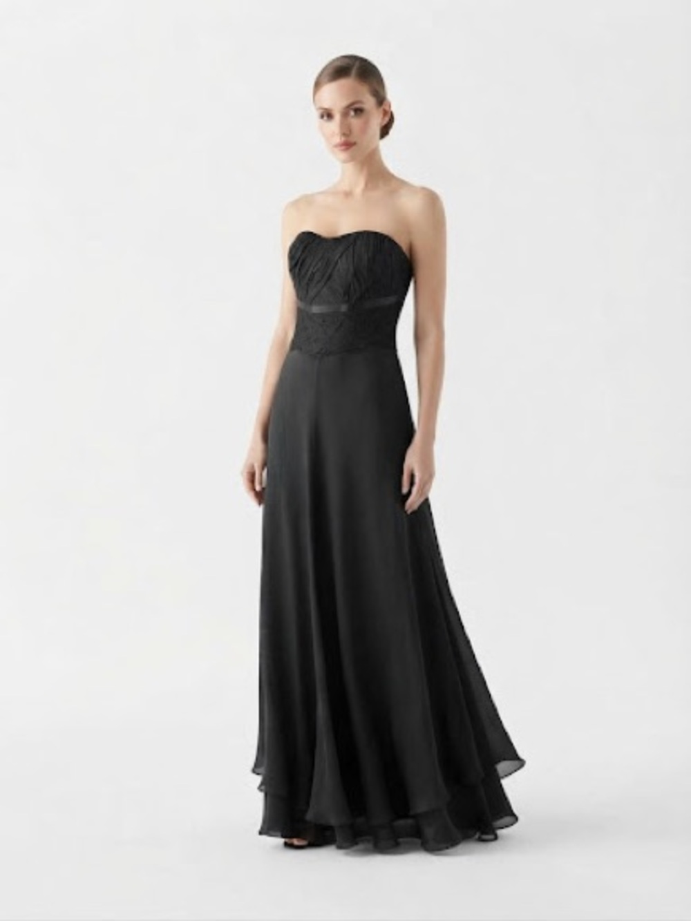 Escada Couture Strapless Black Evening Gown 36